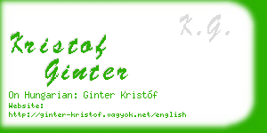 kristof ginter business card