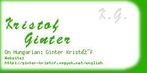 kristof ginter business card